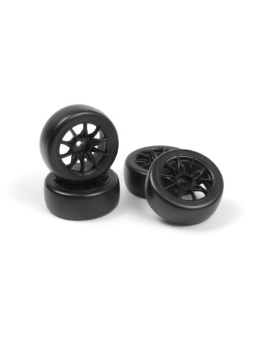 TSMK510 Drift Wheel-Tire Set 22x11mm (Black-4pcs)