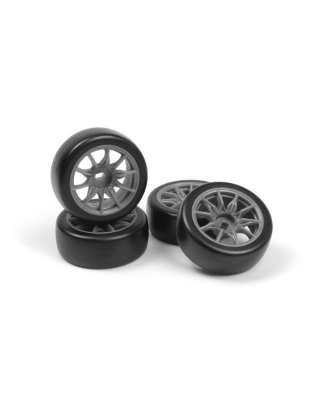 TSMK510 Drift Wheel-Tire Set 22x11mm (Grey-4pcs)