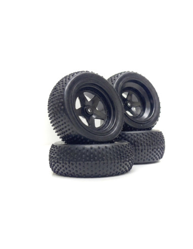 1:10 Buggy Wheel Set “Mini Block” black (4)