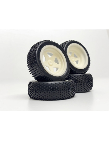 1:10 Buggy Wheel Set “Mini Block” white (4)