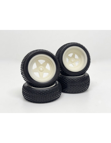 1:10 Buggy Wheel Set “Mini Block” white (4)
