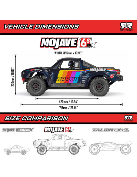 ARRMA 1-7 MOJAVE 6S 4X4 RTR Brushless Desert Truck ARRMA 1-7 MOJAVE 6S 4X4 RTR Brushless Desert Truck  Blue