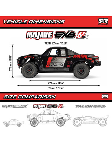 ARRMA 1-7 MOJAVE 6S EXB 4X4 RTR Brushless...