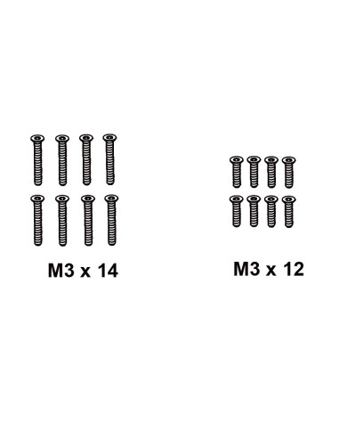 Flat Head Hex Screw M3*12-14 (16)