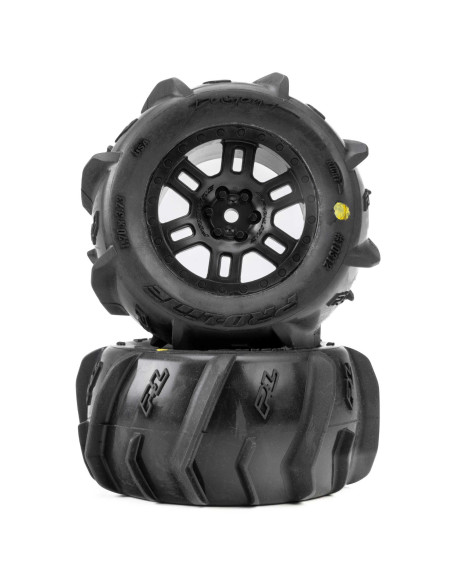 Pro-Line Racing 1-16 Dumont Front-Rear Paddle Tires Mounted 12mm Black Split Six (2): ARRMA MINI KRATON