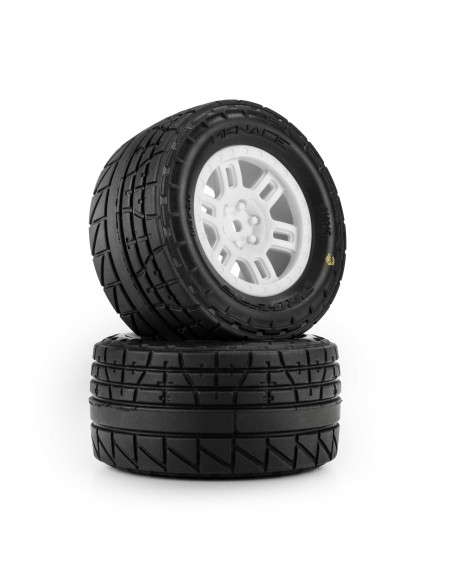 Pro-Line Racing 1-16 Menace Front-Rear Street Tires Mounted 12mm White Split Six (2): ARRMA MINI KRATON