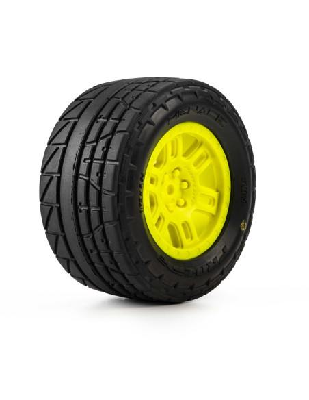 Pro-Line Racing 1-16 Menace Front-Rear Street Tires Mounted 12mm Yellow Split Six (2): ARRMA MINI KRATON