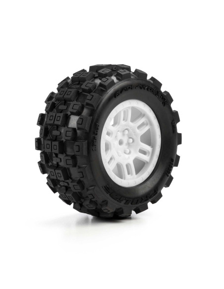 Pro-Line Racing 1-16 Badlands MX Front-Rear MT Tires Mounted 12mm White Split Six (2): ARRMA MINI KRATON
