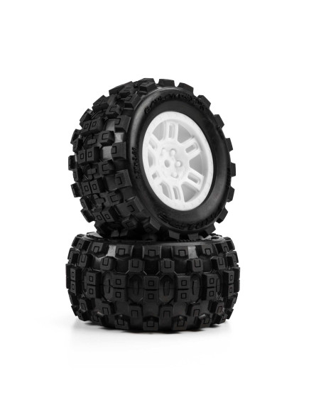 Pro-Line Racing 1-16 Badlands MX Front-Rear MT Tires Mounted 12mm White Split Six (2): ARRMA MINI KRATON