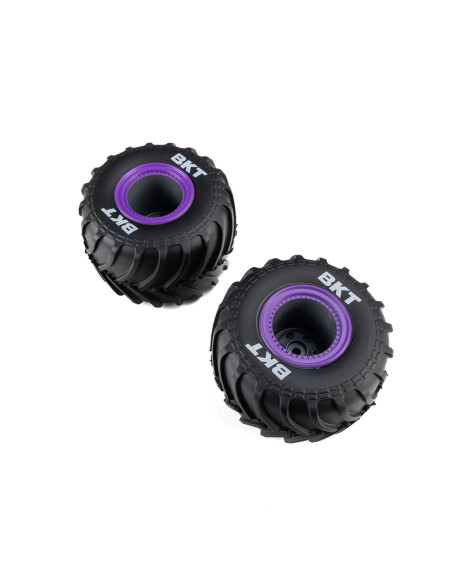 Losi MT Tires  Purple Beadlock  Pre-Mounted (2): Mini LMT