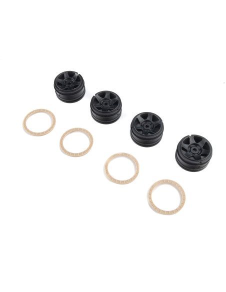 Pro-Line Racing 1-30 Black Rhino Bahari Wheels with Glue-On Bead Rings (4): Axial SCX30