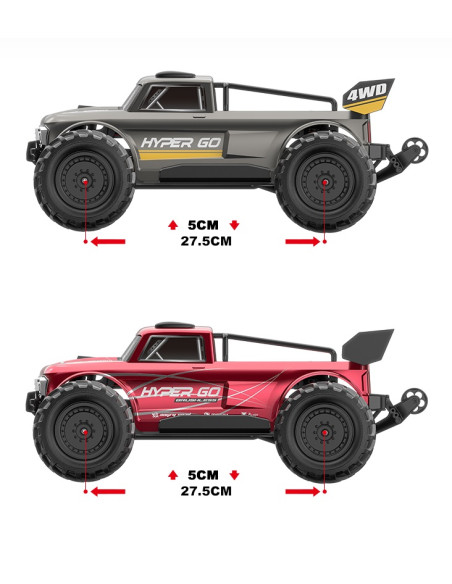 MJX Hyper GO 10210 Truck 1/10 Brushless 4WD RTR Gris
