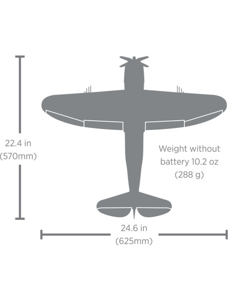 E-flite Micro P-47 Thunderbolt 625mm BNF Basic with AS3X+ and SAFE Select