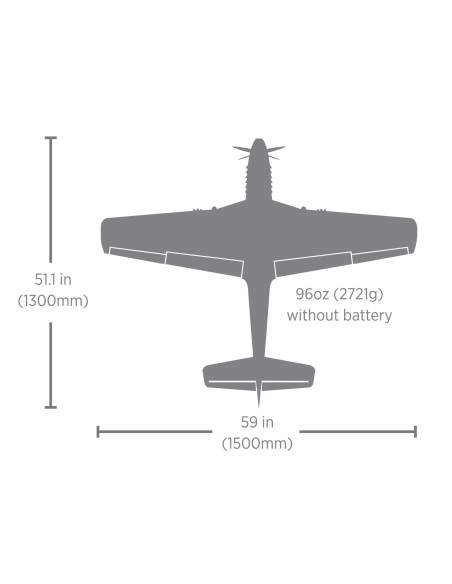 E-flite P-51D Mustang "Big Beautiful Doll" 1.5m BNF Basic with AS3X+ and SAFE Select