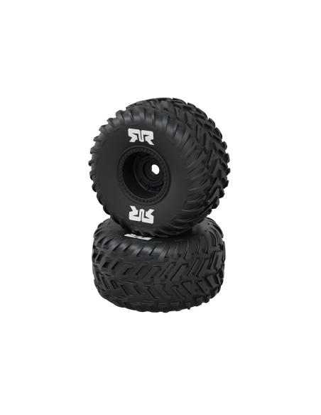 ARRMA dBoots Cut Chevron Monster Truck Tire Set  Glued 16mm (2pcs)  Black