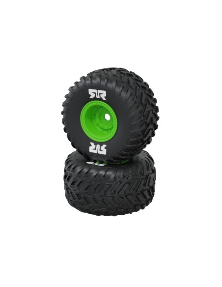 ARRMA dBoots Cut Chevron Monster Truck Tire Set  Glued 16mm (2pcs)  Green