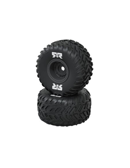 ARRMA dBoots Cut Chevron Monster Truck Tire Set  Glued 16mm (2pcs)  Gunmetal