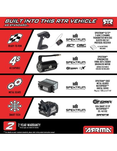 ARRMA 1/8 QUAKE 4S DSC 4X4 RTR Brushless...