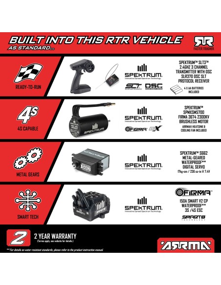 ARRMA 1/8 QUAKE 4S DSC 4X4 RTR Brushless Monster Truck ARRMA 1/8 QUAKE 4S DSC 4X4 RTR Brushless Monster Truck  White/Blu