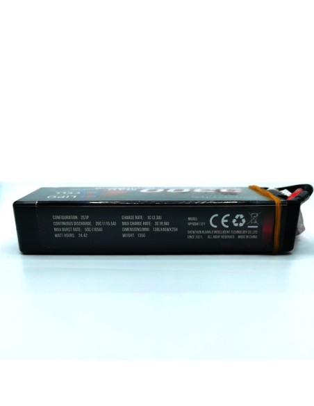 7.4V 3300mah 2S Lipo Battery XT60 Plug - Red
