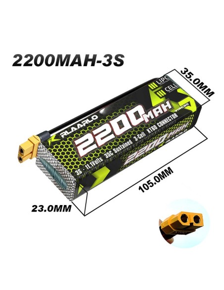 11.1V 2200mah 3S Lipo Battery XT60 Plug