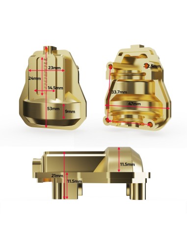Brass Front Rear Axel Diff Covers for 1-7...