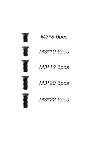 Flat Head Hex Screw  M3 (8mm & 10mm & 12mm &...