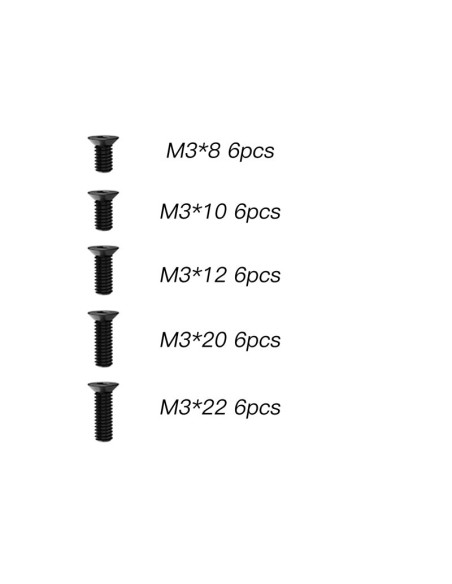 Flat Head Hex Screw  M3 (8mm & 10mm & 12mm & 20mm & 22mm) For RZ001 and XTS Rally Cars