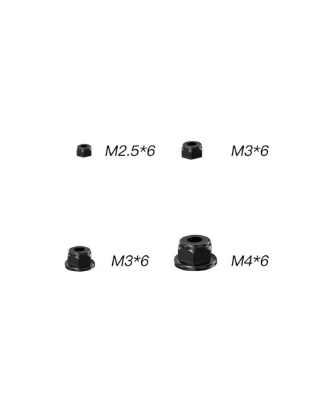 Nylon Lock Nut  M2.5 M3 & Flange Lock Nut M3 M4 For RZ001 and XTS Rally Cars