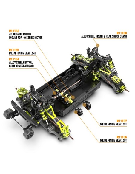 Aluminum Front Upper Suspension Arm with S2 Turnbuckle For RZ001