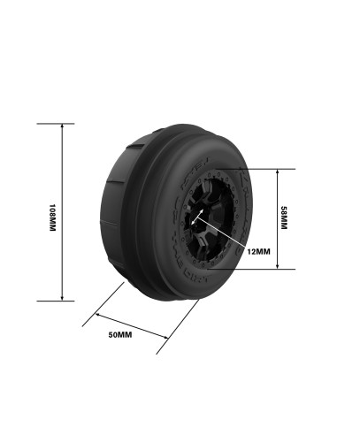 RC Paddle Tires For RZ001 - Rear