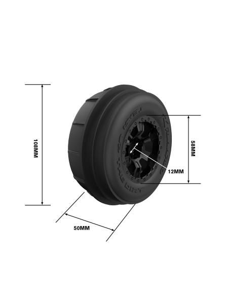 RC Paddle Tires For RZ001 - Rear
