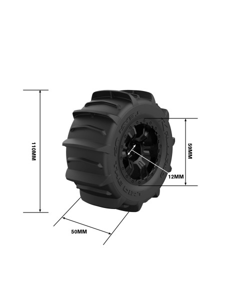 RC Paddle Tires For RZ001 - Rear
