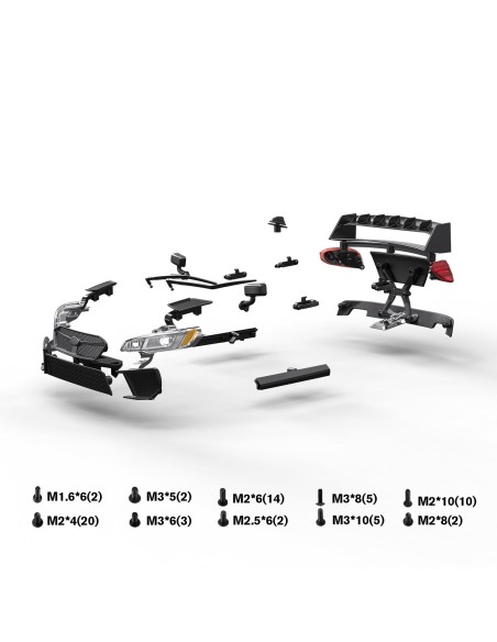 Car Body Simulation Part KIT For XTS-S10 RC Rally Car