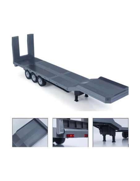 Remolque 3 ejes para Scania 770S V8 Huina 1501 1/18 Silver