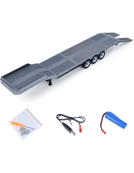 Remolque 3 ejes para Scania 770S V8 Huina 1501 1/18 Silver