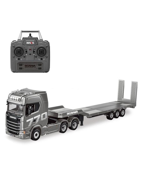 Remolque 3 ejes para Scania 770S V8 Huina 1501 1/18 Silver