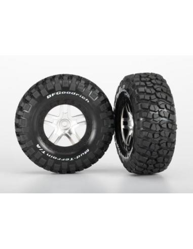 6873x Traxxas Tires & wheels assembled SCT satin with black beadlock wheels