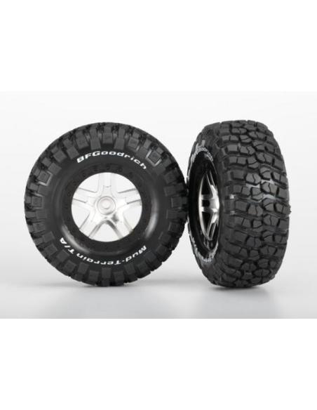 6873x Traxxas Tires & wheels assembled SCT satin with black beadlock wheels