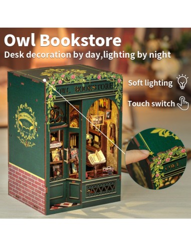 Cutebee Book Nook Owl Bookstore 88 piezas