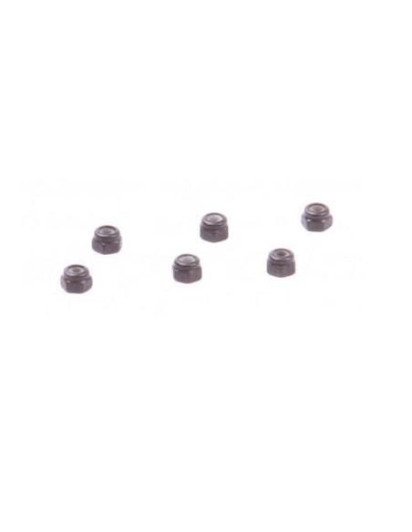 133073 M3 LOCK NUT BLACK (6PCS) LRP
