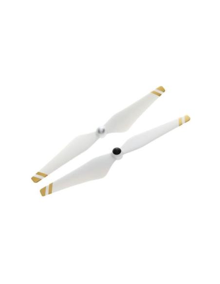 Helices DJI 9.4x5" blancas/oro con cono (pareja) ccw/cw