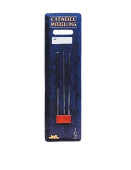 Juego de 3 limas - Plana, redonda, media caña