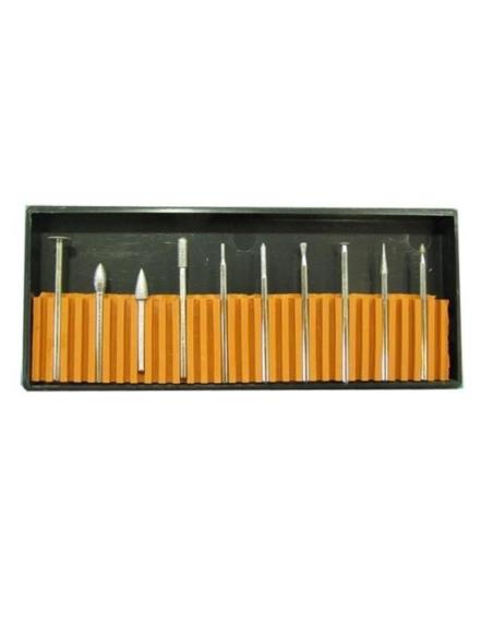 Juego Fresas Diamantadas para desbastado 10 piezas