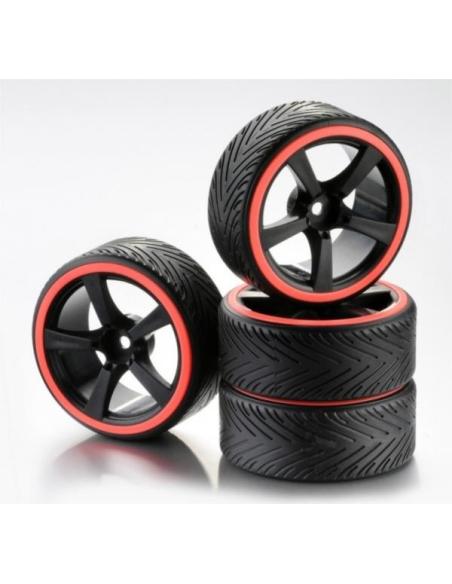 Neumáticos Drift 5-Spoke "Profile A" Rim Black/Ring neon orange