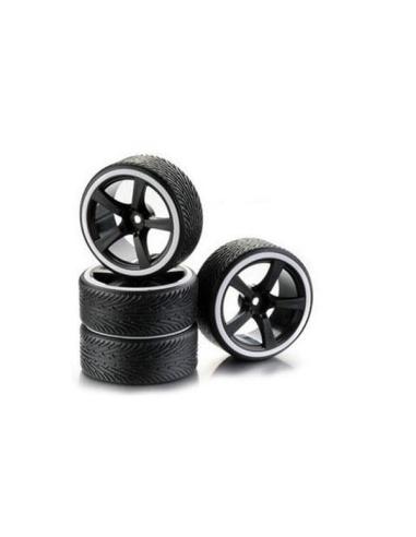 Neumáticos Drift 10-Spoke "Profile B" Rim Black/Ring White