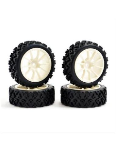 Neumáticos Fastrax 1/10 Street o Rally 5SP White wheel (4u)
