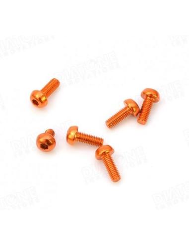 Diatone Alu Round Head Hex Socket Screw M3x4mm Orange(10u)