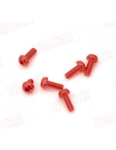 Diatone Alu Round Head Hex Socket Screw M3x4mm Red (10u)
