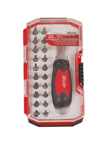 Juego de destornillador carraca - 22 piezas.